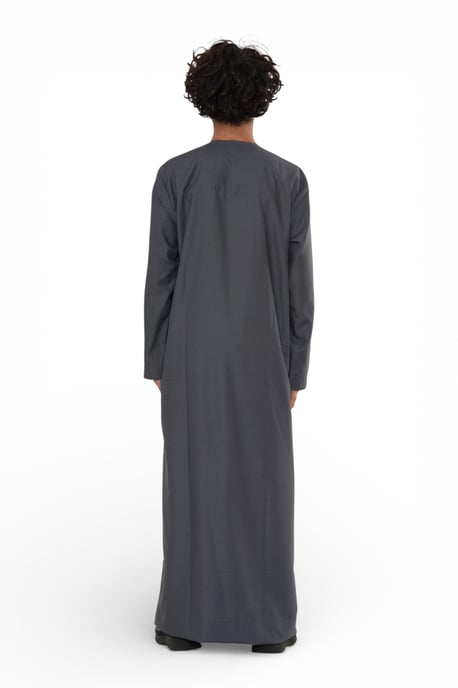 Kinder Jungen grau Eid marokkanische Jubba Robe Djellaba Ramadan Eid Thobe LFS- K-HM11 - Image 5