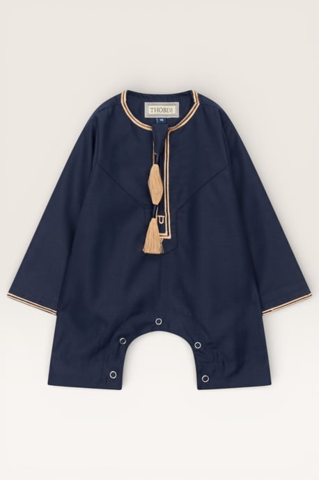 Kinder Jungen Marineblau Baby Ramadan Marokkanischer Thobe Robe Emirati Eid Jubba LFS-B-TT003 - Image 2