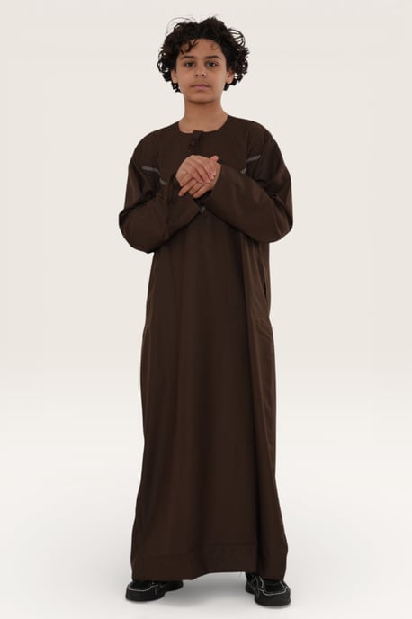 Kinder Jungen braun Eid marokkanische Thobe Robe Djellaba Ramadan Eid Jubba-LFS K-HM10 - Image 3