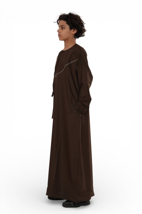 Kinder Jungen braun Eid marokkanische Thobe Robe Djellaba Ramadan Eid Jubba-LFS K-HM10 - Image 4