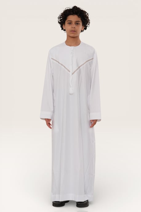 Kinder Jungen weiß Eid marokkanische Thobe Robe Djellaba Ramadan Eid Jubba-LFS K-HM10 - Image 2