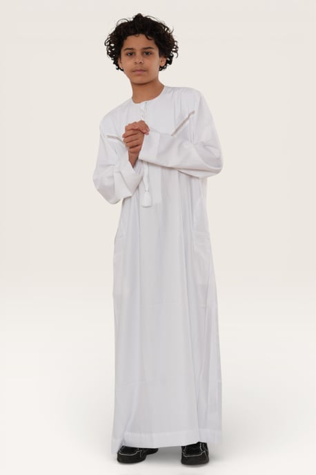 Kinder Jungen weiß Eid marokkanische Thobe Robe Djellaba Ramadan Eid Jubba-LFS K-HM10 - Image 3