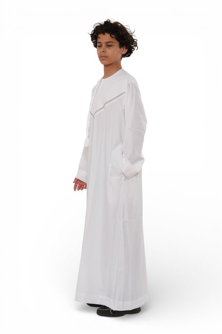 Kinder Jungen weiß Eid marokkanische Thobe Robe Djellaba Ramadan Eid Jubba-LFS K-HM10 - Image 4