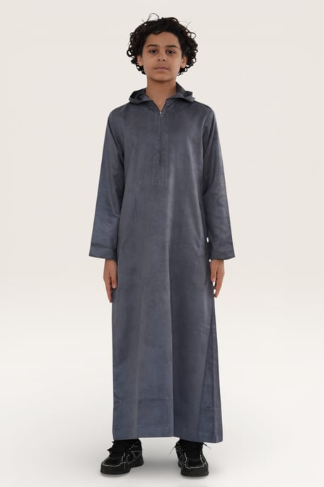 Grauer marokkanischer Jubba-Gewand für Jungen zum Eid-Fest (Ramadan) LFS - K-HM12 - Image 3