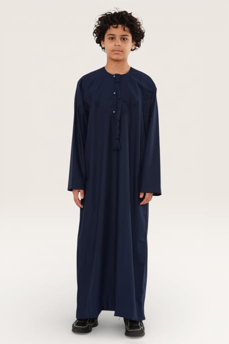 Kinder Jungen Marineblau Eid Marokkanische Jubba Robe Djellaba Ramadan Eid Thobe LFS- K-HM11 - Image 2