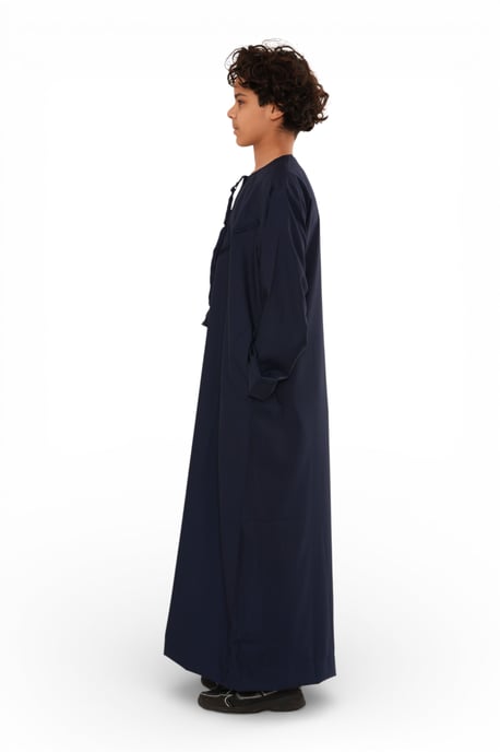Kinder Jungen Marineblau Eid Marokkanische Jubba Robe Djellaba Ramadan Eid Thobe LFS- K-HM11 - Image 4