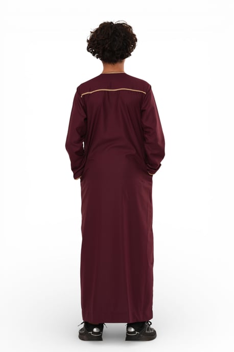 Kinder Jungen Rote Ramadan Marokkanische Thobe Robe Kaftan Eid Jubba LFS- K-TT-003 - Image 5