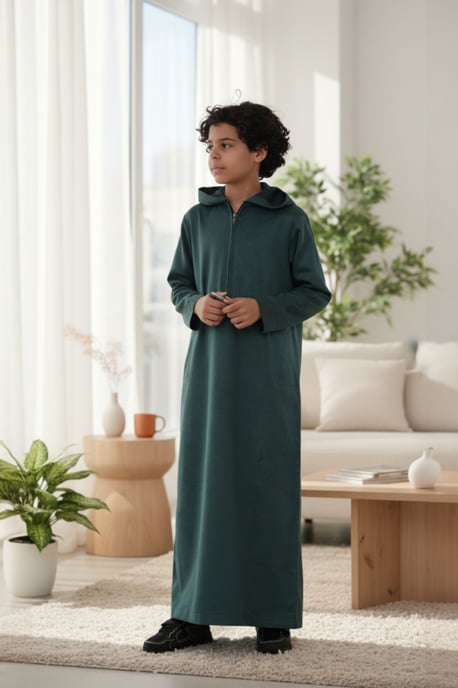 Grünes marokkanisches Jubba-Gewand für Jungen zum Eid-Fest (Ramadan) LFS - K-HM12 - Image 1