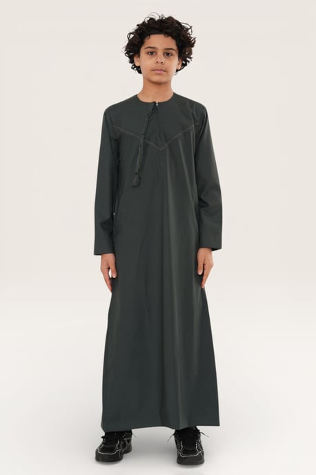 Kinder Jungen grün Ramadan Eid marokkanische Jubba Robe muslimische Djellaba Thobe LFS -K-TT008 - Image 2