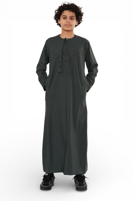 Kinder Jungen grün Ramadan Eid marokkanische Jubba Robe muslimische Djellaba Thobe LFS -K-TT008 - Image 4
