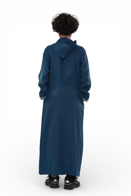 Kinder Jungen Blau Eid Kapuze Marokkanischer Thobe Robe Djellaba Ramadan Jubba LFS- K-HM3 - Image 5