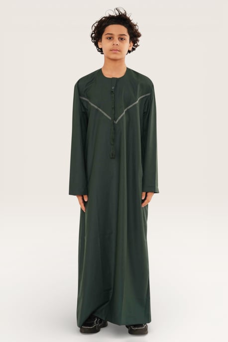 Kinder Jungen grün Eid marokkanische Thobe Robe Djellaba Ramadan Eid Jubba-LFS K-HM10 - Image 2