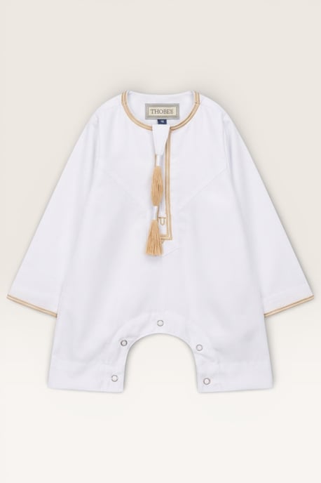 Kinder Jungen Weiß Baby Ramadan Marokkanischer Thobe Robe Emirati Eid Jubba LFS-B-TT003 - Image 2