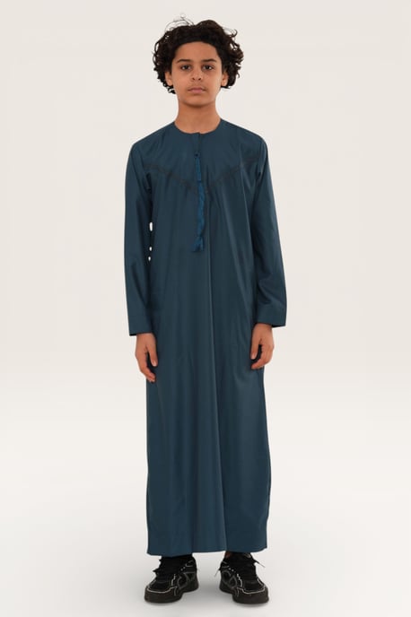 Kinder Jungen blau Ramadan Eid marokkanische Jubba Robe muslimische Djellaba Thobe LFS -K-TT008 - Image 2