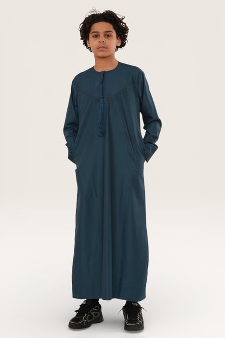 Kinder Jungen blau Ramadan Eid marokkanische Jubba Robe muslimische Djellaba Thobe LFS -K-TT008 - Image 3