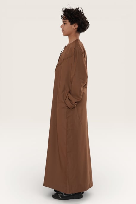 Kinder Jungen Braun Eid Marokkanische Jubba Robe Djellaba Ramadan Eid Thobe LFS- K-HM11 - Image 3
