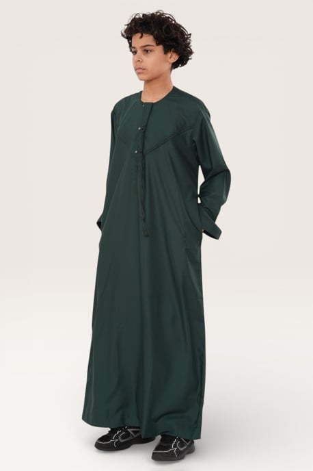 Kinder Jungen grün Eid marokkanische Jubba Robe Djellaba Ramadan Eid Thobe LFS- K-HM11 - Image 3