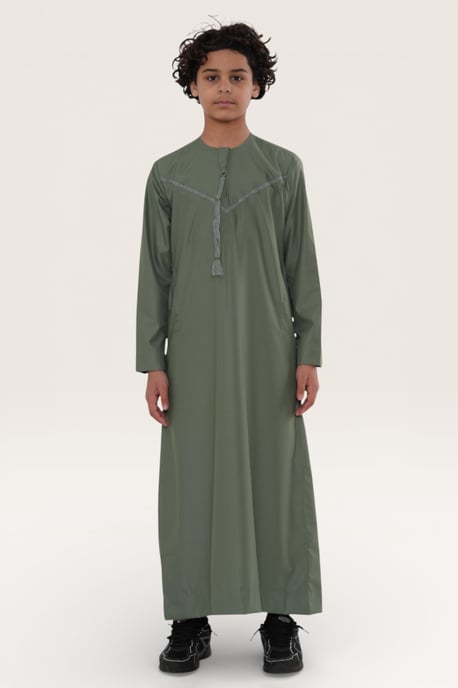 Kinder Jungen grün Ramadan Eid marokkanische Jubba Robe muslimische Djellaba Thobe LFS -K-TT008 - Image 2