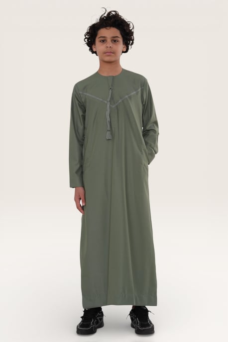 Kinder Jungen grün Ramadan Eid marokkanische Jubba Robe muslimische Djellaba Thobe LFS -K-TT008 - Image 3