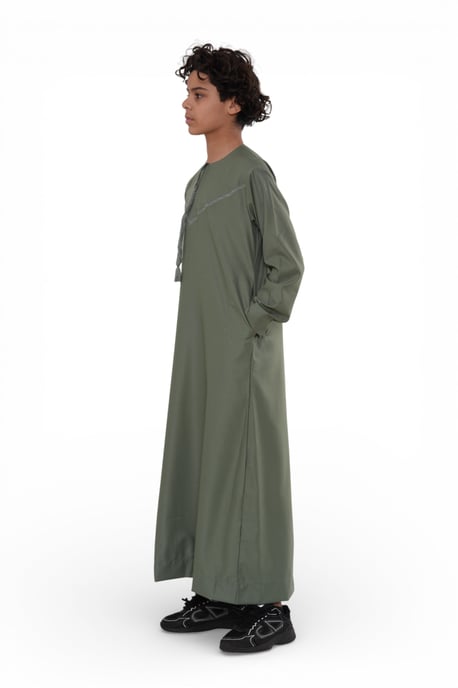 Kinder Jungen grün Ramadan Eid marokkanische Jubba Robe muslimische Djellaba Thobe LFS -K-TT008 - Image 4