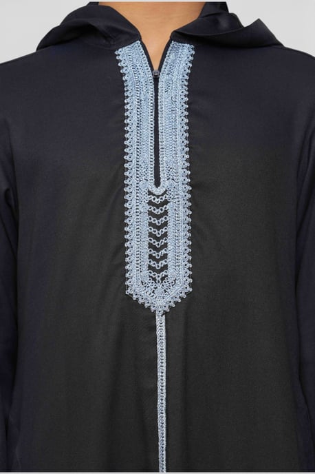 Kinder Jungen Marineblau Eid Kapuze marokkanische Thobe Robe Djellaba Ramadan Jubba LFS- K-HM3 - Image 5