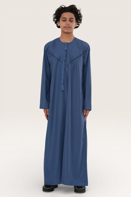 Kinder Jungen blau Eid marokkanische Thobe Robe Djellaba Ramadan Eid Jubba-LFS K-HM10 - Image 2