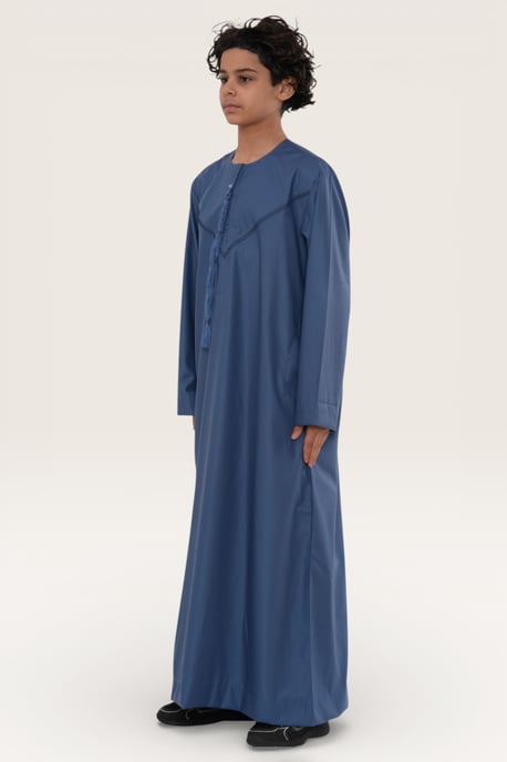 Kinder Jungen blau Eid marokkanische Thobe Robe Djellaba Ramadan Eid Jubba-LFS K-HM10 - Image 3