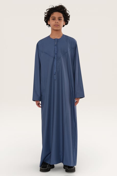 Kinder Jungen Blau Eid Marokkanische Jubba Robe Djellaba Ramadan Eid Thobe LFS- K-HM11 - Image 2