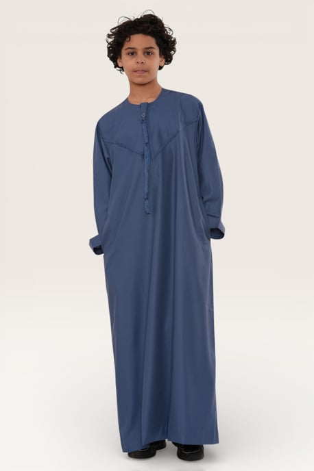 Kinder Jungen Blau Eid Marokkanische Jubba Robe Djellaba Ramadan Eid Thobe LFS- K-HM11 - Image 3