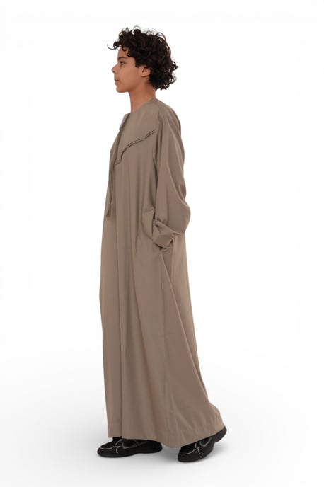 Kinder Jungen Beige Eid Marokkanische Jubba Robe Djellaba Ramadan Eid Thobe LFS- K-HM11 - Image 4