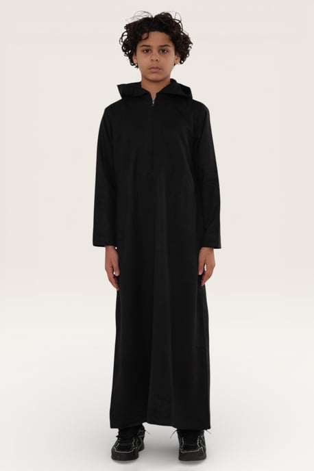 Schwarzes marokkanisches Jubba-Gewand für Jungen zum Eid-Fest (Ramadan) – LFS - K-HM12 - Image 2