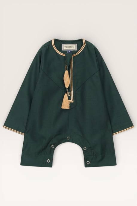 Kinder Jungen grün Baby Ramadan marokkanische Thobe Robe Emirati Eid Jubba LFS-B-TT003 - Image 2
