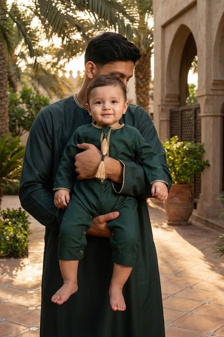 Kinder Jungen grün Baby Ramadan marokkanische Thobe Robe Emirati Eid Jubba LFS-B-TT003 - Image 4