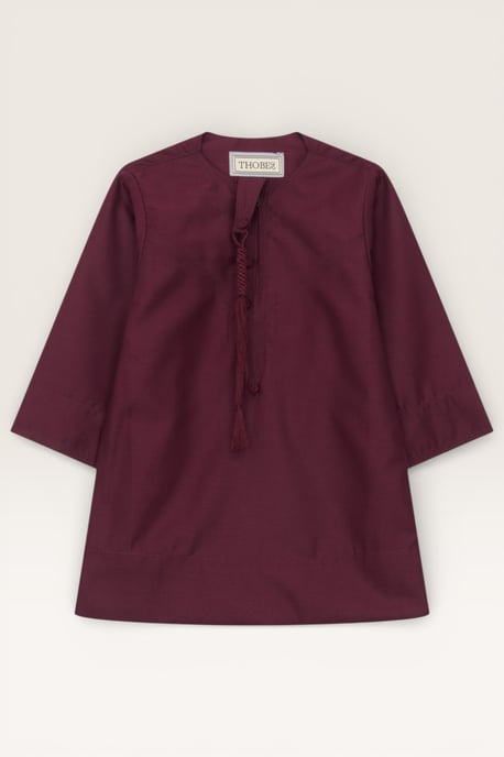 Kinder Jungen Rotes Baby Ramadan Marokkanisches Thobe Gewand Emirati Eid Jubba LFS-B-TT001 - Image 2