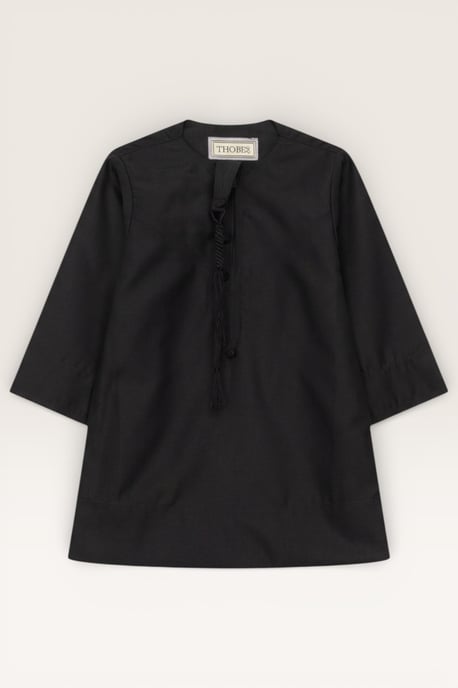 Schwarzes marokkanisches Ramadan-Thobe-Gewand für Jungen, emiratisch, Eid Jubba LFS-B-TT001 - Image 2