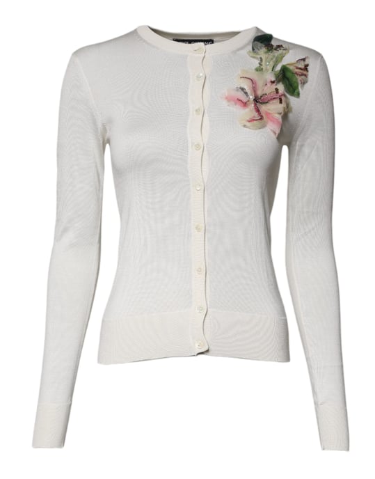 Blumenverzierter Kaschmir-Cardigan - Image 1