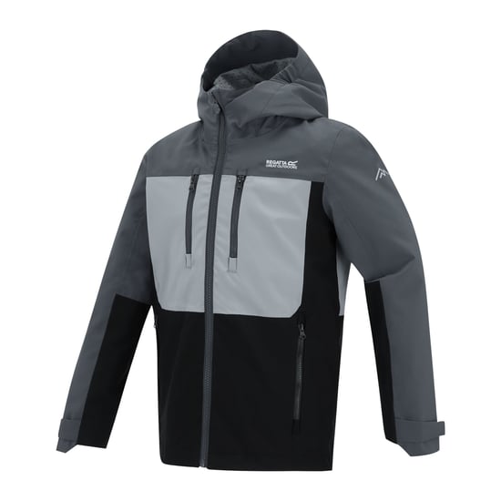 Regatta - "Highton" Jacke, wasserfest für Kinder (Mittelgrau/Wolkengrau/Schwarz) - Image 3