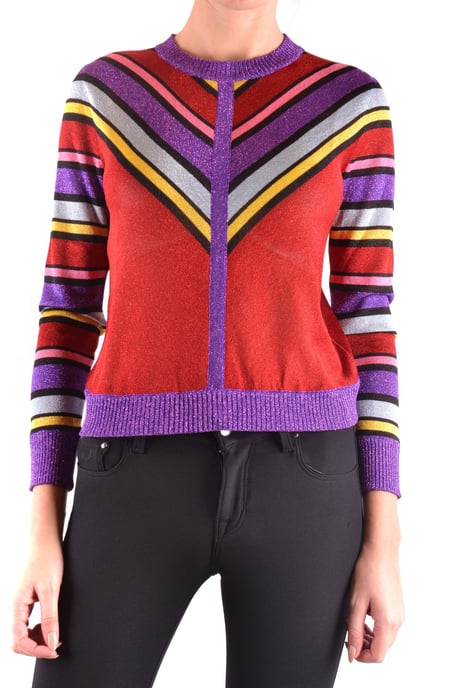 Gestreifter Strick-Glitzerpullover - Image 1