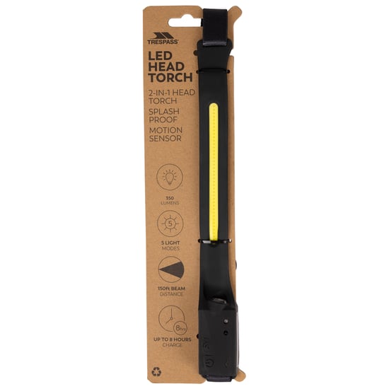 Trespass - "Pharus" 2 in 1 Stirnlampe (Schwarz/Gelb) - Image 4