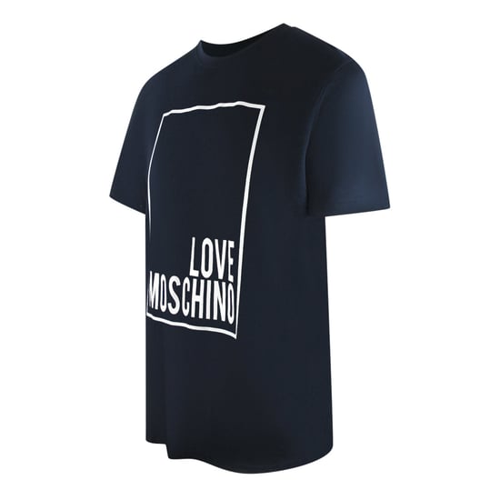 Love Moschino Box Logo Marineblaues T-shirt - Image 2