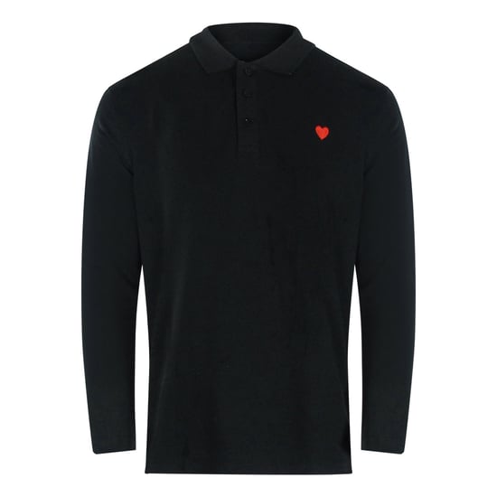 Love Moschino Langarm-poloshirt Mit Kleinem Herzlogo, Schwarz - Image 1