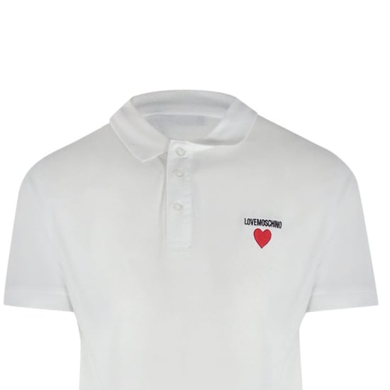 Weißes Poloshirt Mit Moschino-herzlogo - Image 4