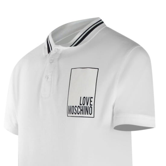Moschino Box Logo Weißes Polohemd - Image 3