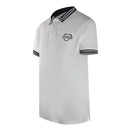 Love Moschino Poloshirt Mit Zweifarbigem Kragen Und Love-logo, Weiß - Image 2