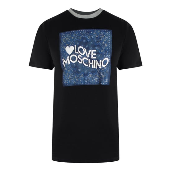 Schwarzes T-shirt Mit Paisley-print Und Logo Von Love Moschino - Image 1