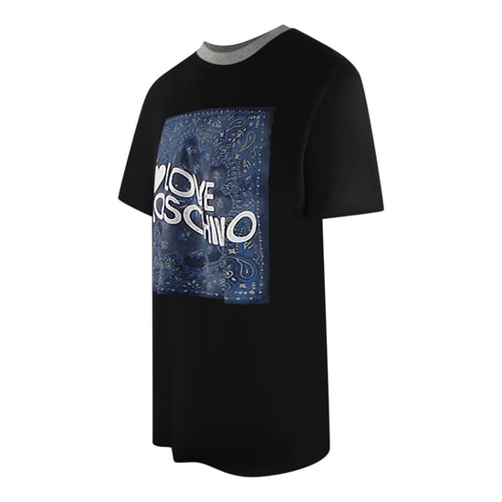 Schwarzes T-shirt Mit Paisley-print Und Logo Von Love Moschino - Image 3
