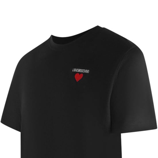 Moschino T-shirt Mit Kleinem Herzlogo, Schwarz - Image 3