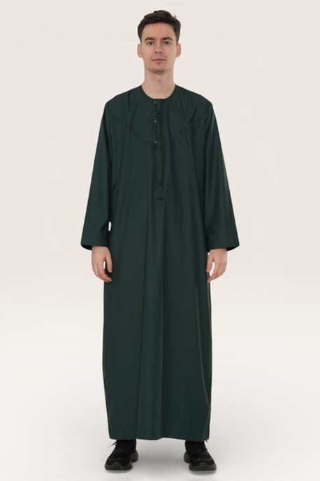 Herren Grün Eid Marokkanische Jubba Robe Djellaba Ramadan Eid Thobe LFS-HM11 - Image 2