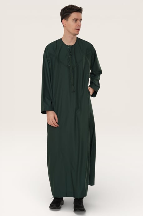 Herren Grün Eid Marokkanische Jubba Robe Djellaba Ramadan Eid Thobe LFS-HM11 - Image 3