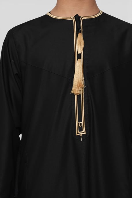 Kinder Jungen Ramadan Schwarze marokkanische Thobe Robe Emirati Eid Jubba- TT-003 - Image 5